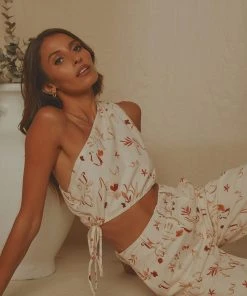 Peppermayo Exclusive New & Most Loved Sasha Linen Crop - Safari