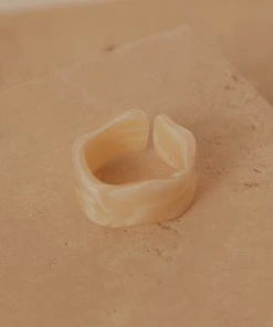 Peppermayo Museum Date Resin Ring - Beige