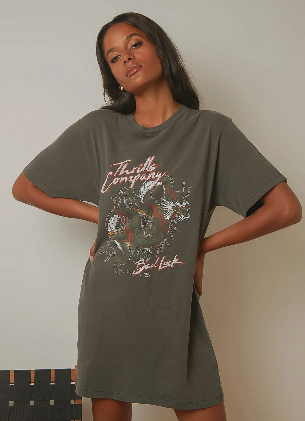 Thrills Bad Luck Merch Tee Dress - Merch Black 3 Thrills Bad Luck Merch Tee Dress - Merch Black