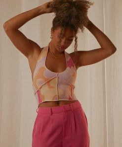Peppermayo Exclusive Thrill Bound Overlock Crop - Psychedelic