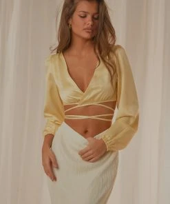 Peppermayo Exclusive New & Most Loved Goldie Crop Top - Lemon