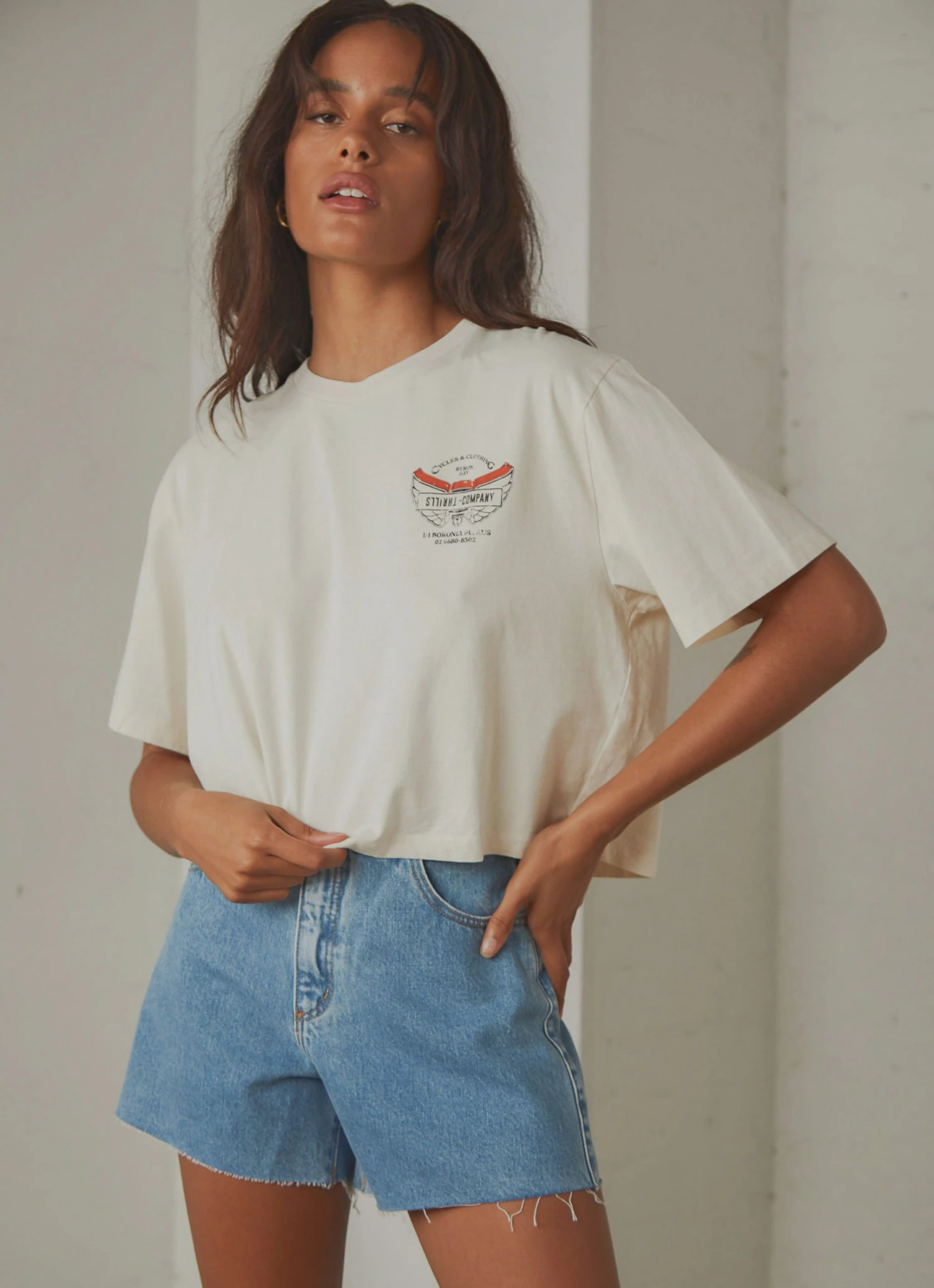 Thrills C&C Wings Merch Fit Crop Tee - Heritage White 3 Thrills C&C Wings Merch Fit Crop Tee - Heritage White