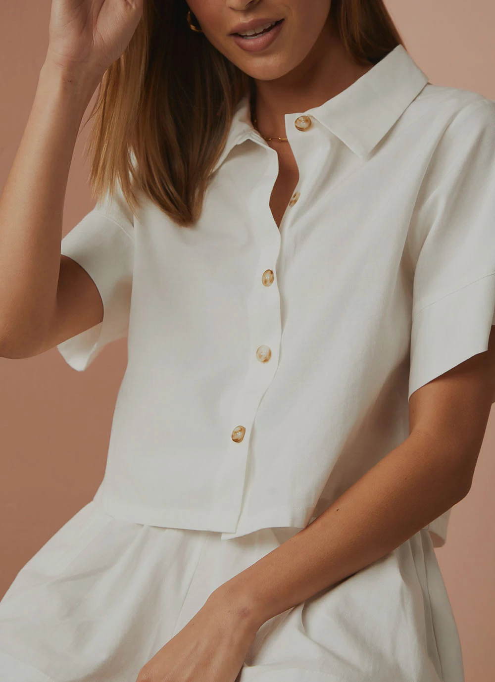 Peppermayo Exclusive Slumber Linen Crop Shirt - White New & Most Loved 3 Peppermayo Exclusive Slumber Linen Crop Shirt - White New & Most Loved