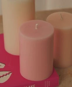 Candle Co New & Most Loved Moreton Eco Slim Pillar Candle- 5 X 7.5cm - Blush Pink