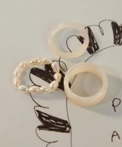 Peppermayo Melody Ring Set - Pearl