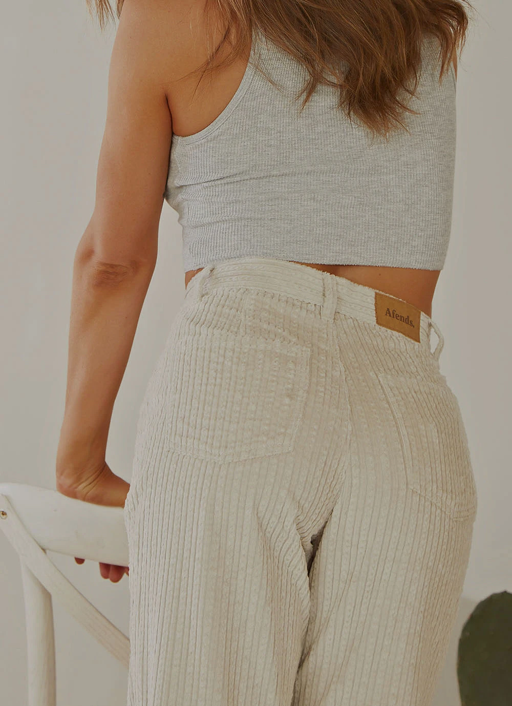 Afends New Bottoms Shelby Corduroy High Waist Wide Leg Pant - Moonbeam Afends New Bottoms Shelby Corduroy High Waist Wide Leg Pant - Moonbeam