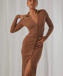 Peppermayo New & Most Loved Looking Out Midi Dress - Brown
