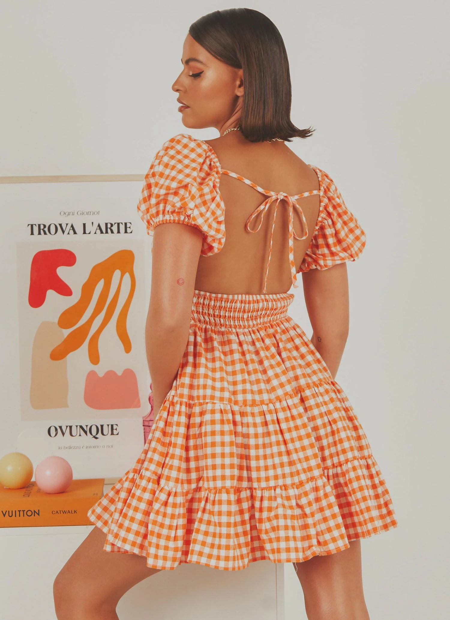 Peppermayo Exclusive Gianna Mini Dress - Orange Gingham 7 Peppermayo Exclusive Gianna Mini Dress - Orange Gingham