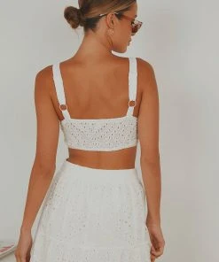 Peppermayo Breeze Crop Top - White