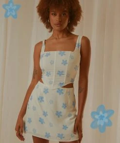 Peppermayo Exclusive Springtime Picnics Bustier - Blue Vista Floral New & Most Loved