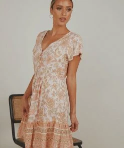 Peppermayo New & Most Loved Best Of Summer Mini Dress - Peach Floral