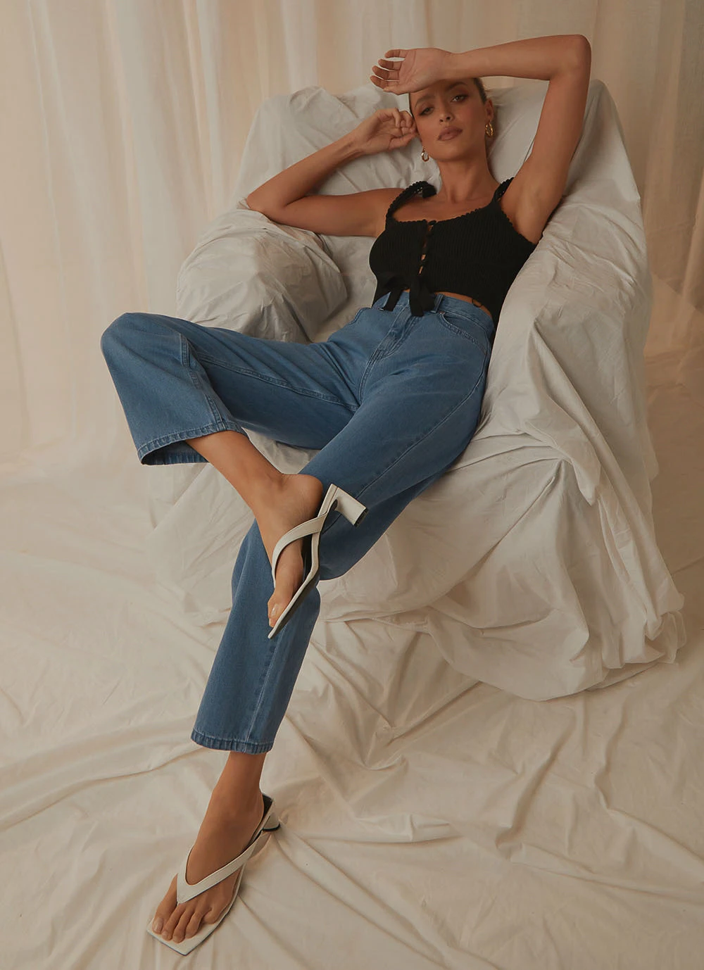 Afends Shelby Hemp Denim High Waist Wide Leg Jean - Classic Blue Afends Shelby Hemp Denim High Waist Wide Leg Jean - Classic Blue