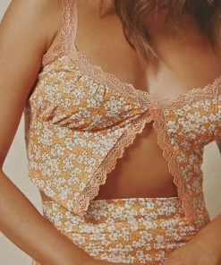 Peppermayo Exclusive Escape Reality Crop - Orange Floral