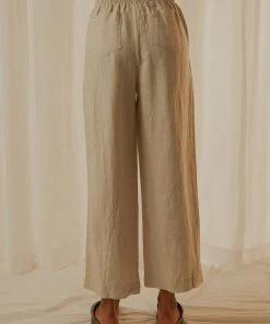 Nude Lucy Nude Linen Lounge Crop Pant - Natural