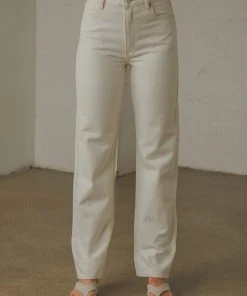 Abrand New & Most Loved A 94' High Straight Jean - Stone White
