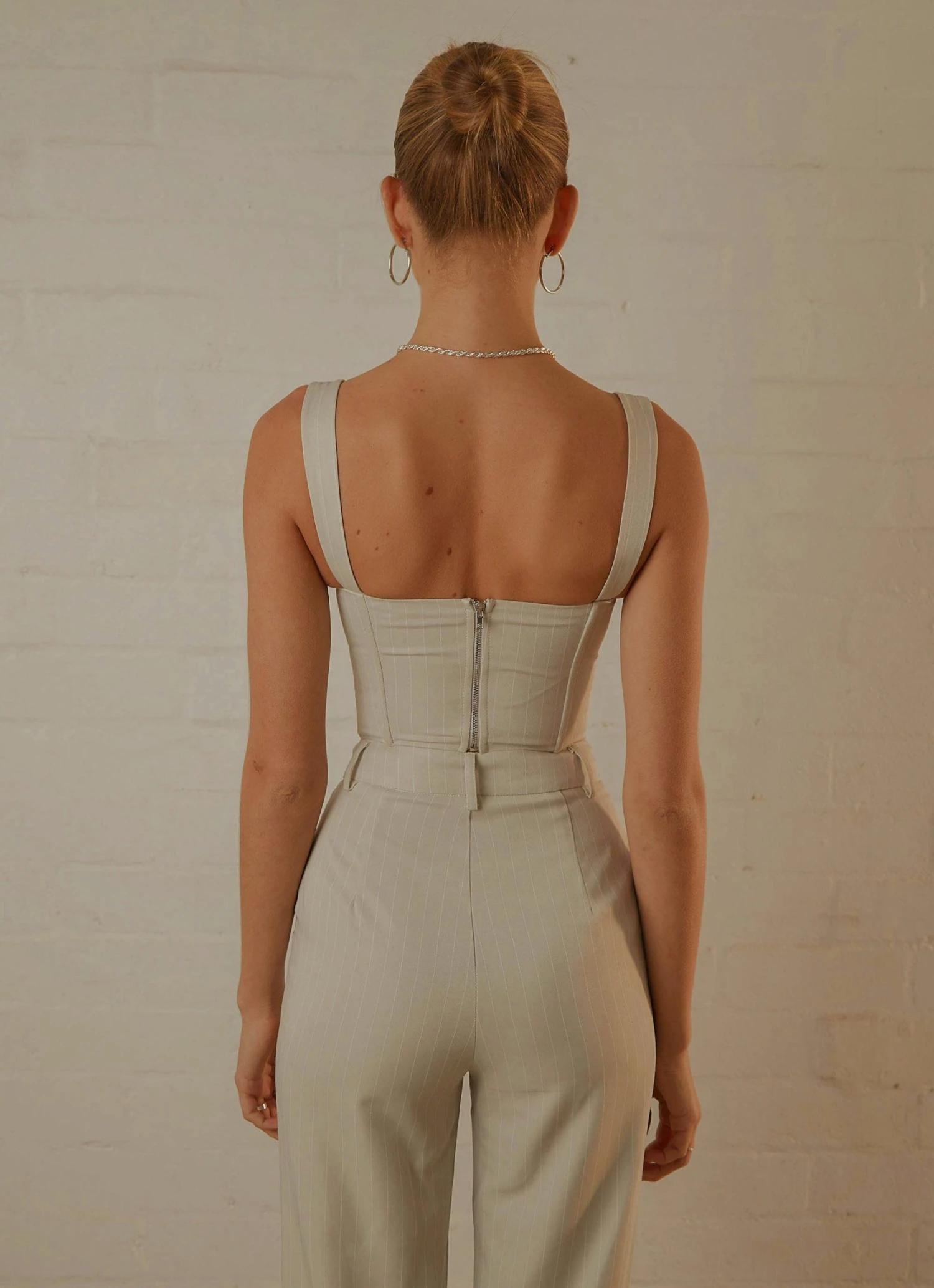 Peppermayo Exclusive Mia Suit Bustier - Stone Pinstripe - Pre-Order 7 Peppermayo Exclusive Mia Suit Bustier - Stone Pinstripe - Pre-Order