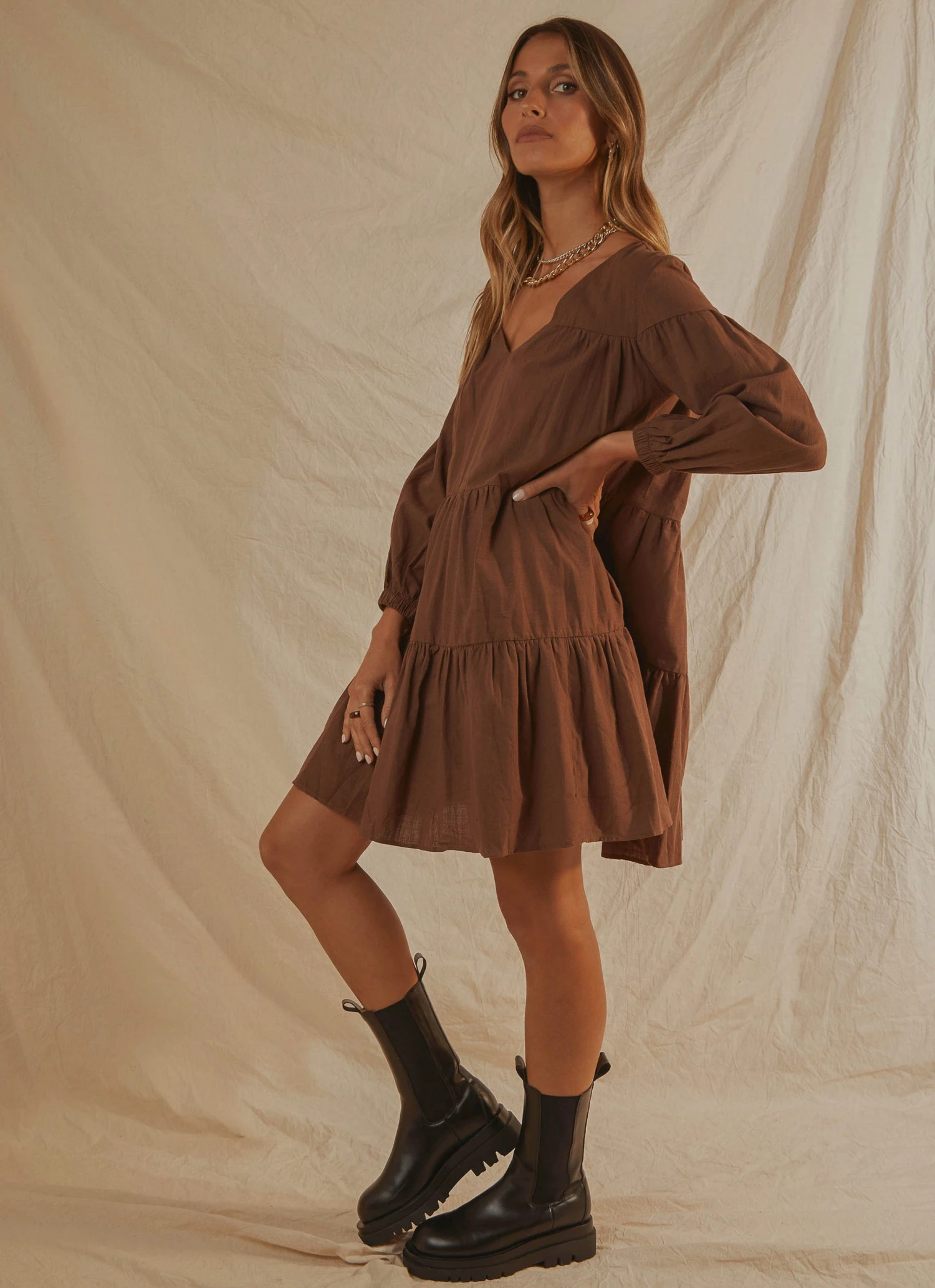 Peppermayo Camila Mini Dress - Choc Brown 6 Peppermayo Camila Mini Dress - Choc Brown