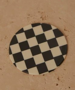 Peppermayo Irina Mini Hand Mirror - Black And White Check