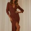 Peppermayo This Is Heaven Knit Midi Dress - Choc Brown 1 Peppermayo This Is Heaven Knit Midi Dress - Choc Brown
