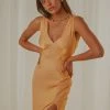 Peppermayo Exclusive Billie Split Maxi Dress - Mango Shimmer New & Most Loved