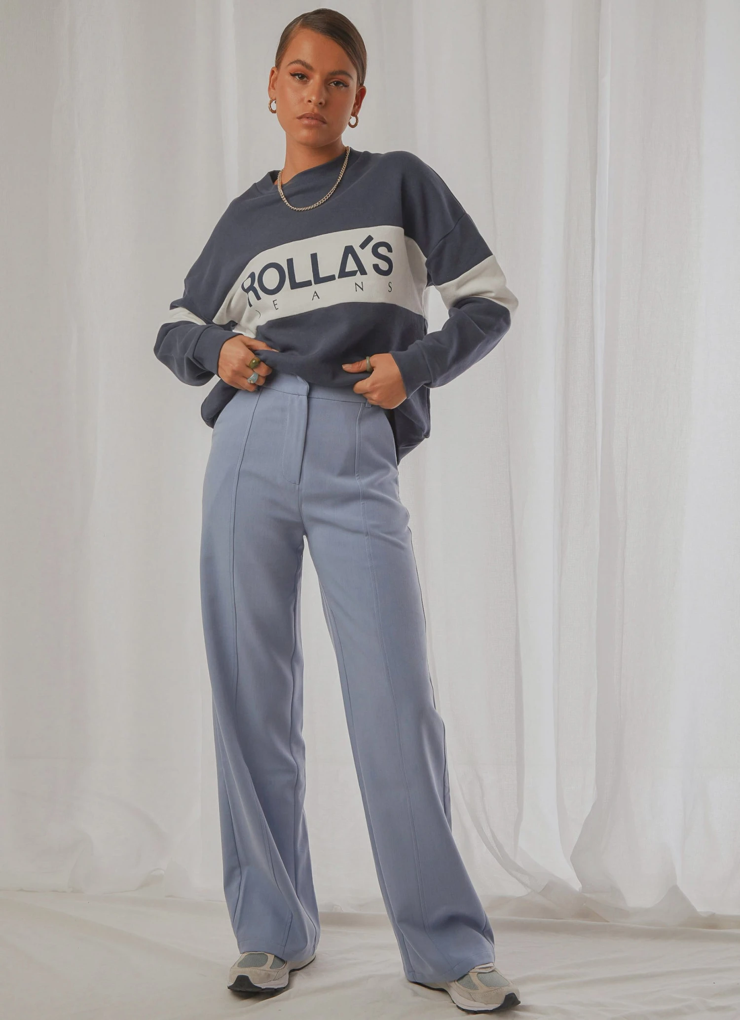 Rolla's New & Most Loved Split Logo Sweater - Navy 5 Rolla's New & Most Loved Split Logo Sweater - Navy
