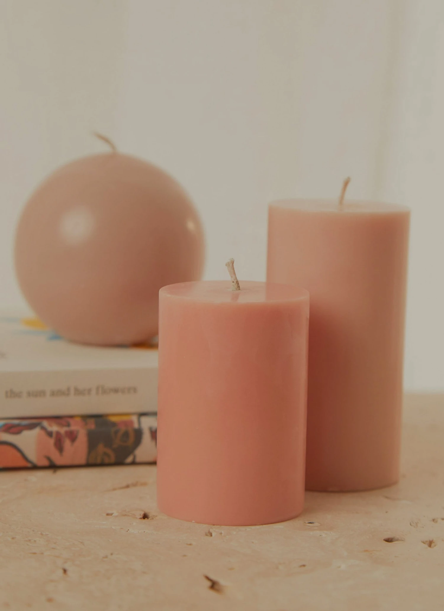 Candle Co Moreton Eco Slim Pillar Candle- 5 X 7.5cm - Peach 4 Candle Co Moreton Eco Slim Pillar Candle- 5 X 7.5cm - Peach