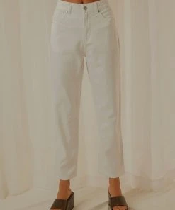 Afends Shelby Hemp Twill High Waist Pant - White
