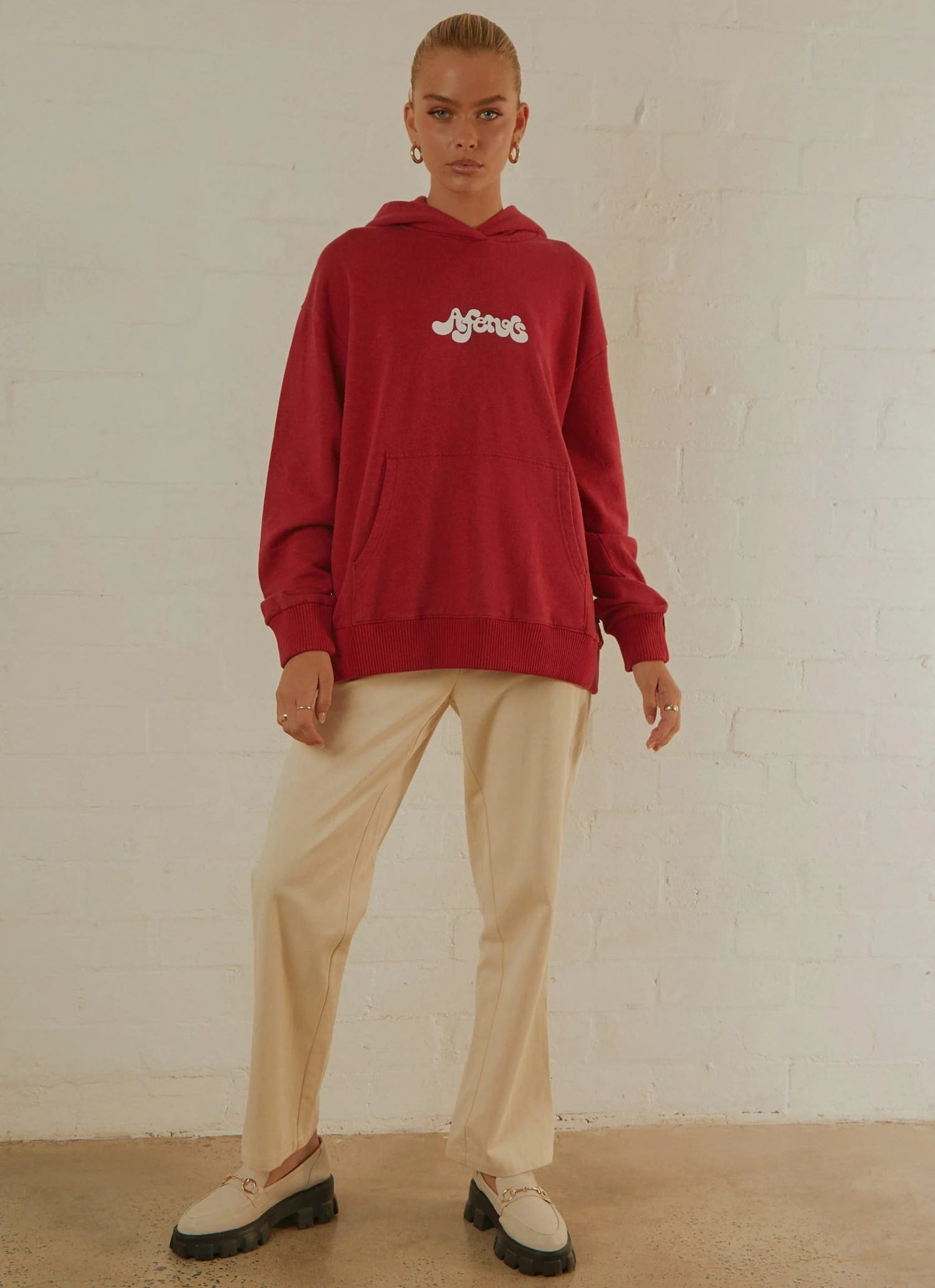 Afends New & Most Loved Grow Some Hemp Oversized Hood - Deep Red 5 Afends New & Most Loved Grow Some Hemp Oversized Hood - Deep Red