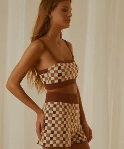Peppermayo Exclusive Remix It Knit Crop - Choc Check New & Most Loved 12 Peppermayo Exclusive Remix It Knit Crop - Choc Check New & Most Loved