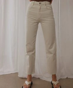 Abrand A Venice Straight Jeans - White Sand New & Most Loved