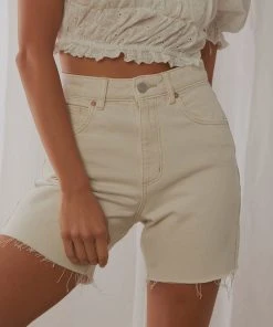Abrand New & Most Loved A Claudia Cut Off Shorts - White Sand