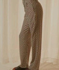 Peppermayo Exclusive New & Most Loved Set The Tone Suit Pants - Choc Warped Check