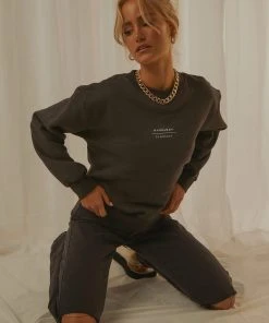 Nude Lucy Nude Classics Slogan Sweat - Coal New & Most Loved 8 Nude Lucy Nude Classics Slogan Sweat - Coal New & Most Loved