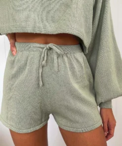 Peppermayo Low Tide Knit Shorts - Sage New Bottoms