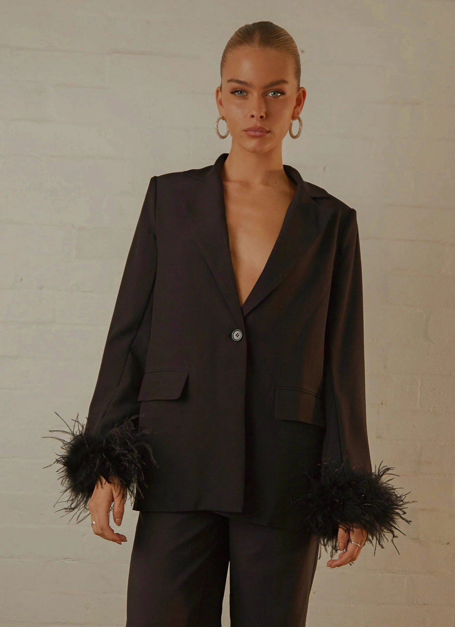 Peppermayo Exclusive Shake It Off Feather Blazer - Night New & Most Loved 5 Peppermayo Exclusive Shake It Off Feather Blazer - Night New & Most Loved