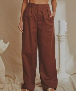 National Breast Cancer Foundation X Peppermayo Valencia Linen Pants - Choc Brown