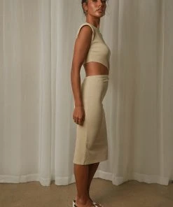 4th & Reckless New & Most Loved Vita Dress - Nude Rib Jersey 5 4th & Reckless New & Most Loved Vita Dress - Nude Rib Jersey