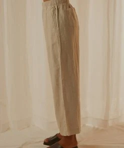 Nude Lucy Nude Linen Lounge Crop Pant - Natural