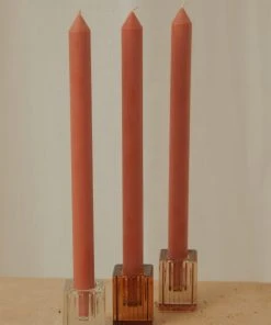 Candle Co Moreton 30cm Eco Dinner Candle Pack Of 4 - Baked Clay New & Most Loved