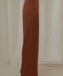 Peppermayo Exclusive New & Most Loved Milano Satin Pant - Choc Brown