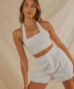 Peppermayo Exclusive Romantics Linen Halter Top - White New & Most Loved 11 Peppermayo Exclusive Romantics Linen Halter Top - White New & Most Loved