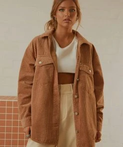 Nude Lucy Paige Corduroy Shacket - Coffee