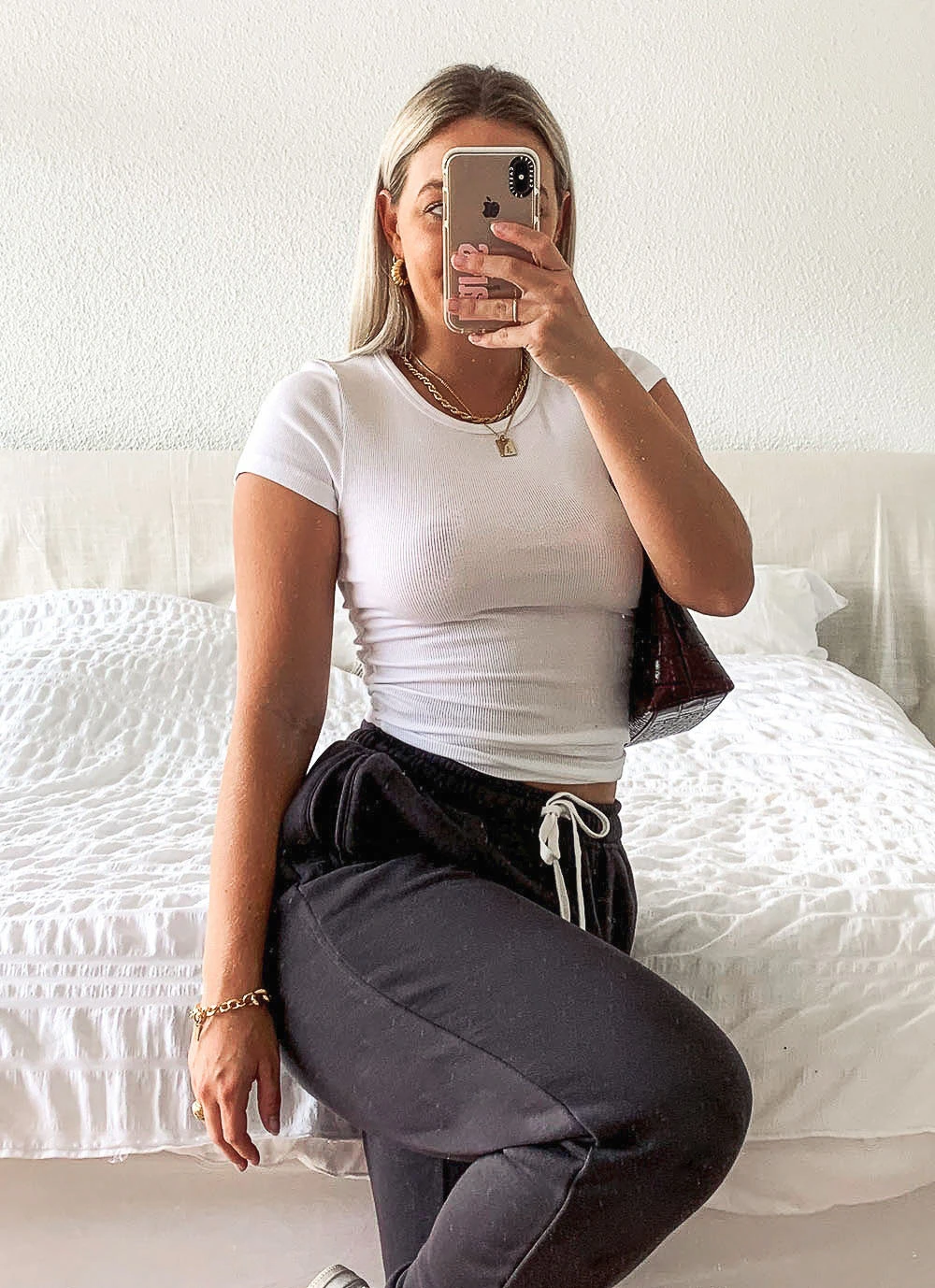 Nude Lucy New Tops Charlie Rib Tee - White 3 Nude Lucy New Tops Charlie Rib Tee - White