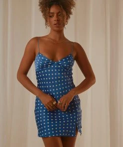 Peppermayo New & Most Loved Remember You Mini Dress - Navy Polkadot