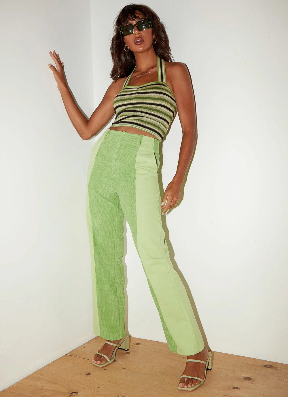 Peppermayo Overdrive Cord Pants - Green New Bottoms Peppermayo Overdrive Cord Pants - Green New Bottoms