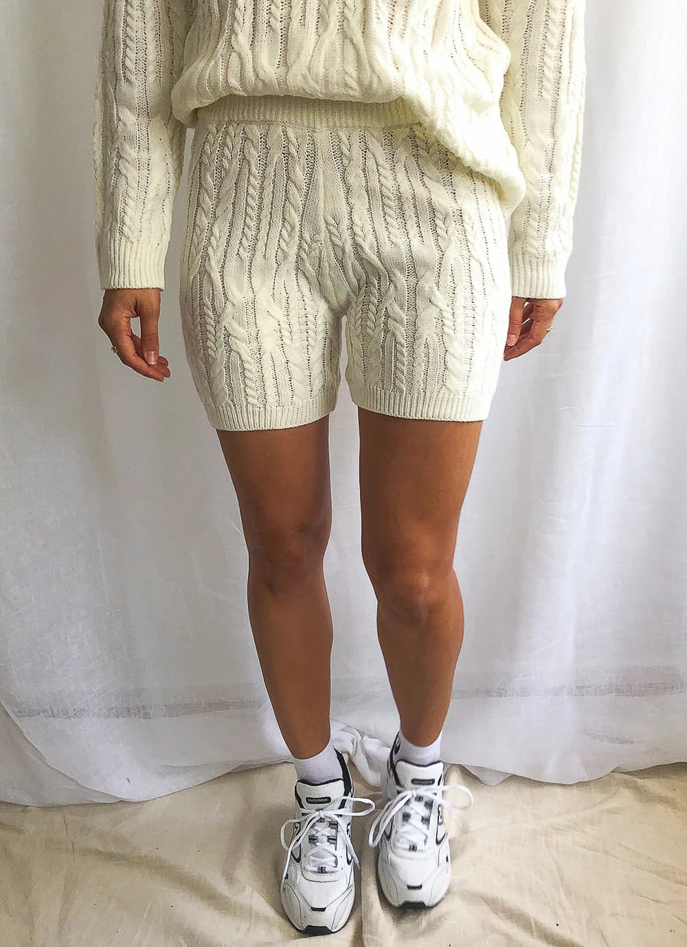 Peppermayo New Bottoms Paris Dreaming Knit Shorts - White 5 Peppermayo New Bottoms Paris Dreaming Knit Shorts - White