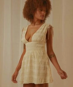 Peppermayo Exclusive Heartbreak Hotel Ruched Mini Dress - Creme 12 Peppermayo Exclusive Heartbreak Hotel Ruched Mini Dress - Creme