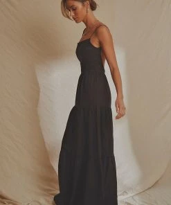 National Breast Cancer Foundation X Peppermayo New & Most Loved Havana Linen Maxi Dress - Black