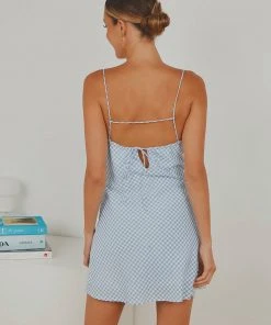 Peppermayo Last Kiss Mini Dress - Blue Gingham