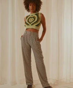 Peppermayo Exclusive New & Most Loved Set The Tone Suit Pants - Choc Warped Check